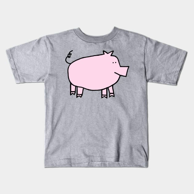 Cute Pink Pig Kids T-Shirt by ellenhenryart